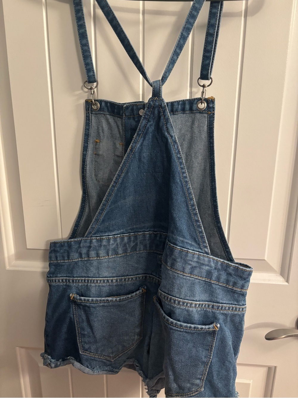 Forever 21 Blue Denim Short Overalls for Women Size 25 - Picture 3 of 4